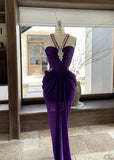 Blue V-neck Chiffon Bodycon Party Dresses Elegant Rhinestone Evening Dresses HZ1024