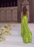Green Strapless Mermaid Formal Dresses Sweetheart Evening Dresses Elegant Satin Long Prom Dresses HZ1024