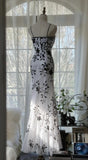 Elegant Spaghetti Straps Mermaid Applique Chiffon Evening Dress Party Dress HZ1024
