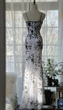 Elegant Spaghetti Straps Mermaid Applique Chiffon Evening Dress Party Dress HZ1024