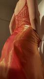 Orange Spaghetti Straps A-Line Tulle Beaded Party Dresses Elegant Prom Dresses HZ1024