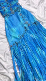 Blue Spaghetti Straps A-Line Chiffon Beaded Party Dresses Homecoming Dress HZ1024