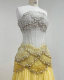 Purple Sheath Tulle Beaded Sleeves Long Prom Dresses HZ1024