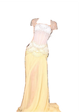 Purple Sheath Tulle Beaded Sleeves Long Prom Dresses HZ1024
