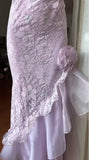 Purple Strapless Lace Chiffon Party Dress Elegant Evening Dress HZ1024