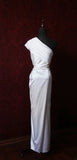 Dark Purple One Shoulder Satin Sheath Simple Evening Dresses HZ1024