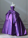 Satin Purple Long Prom Dress?? Sweetheart Evening Gown for Special Ocassion Quinceanera Dress HZ1024