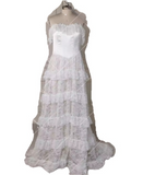 Ivory Off Shoulder Tulle Lace A-line Wedding Dress HZ1024