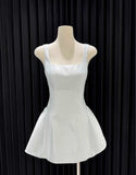 Square Neck A-line Backless Birthday Dress Bow Short Prom Dress Sweet Homecoming Dress HZ1024