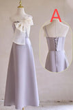 Purple Satin with Bow A-Line Bridesmaid Dress, Elegant Formal Evening Dress HZ1024