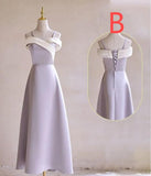 Purple Satin with Bow A-Line Bridesmaid Dress, Elegant Formal Evening Dress HZ1024