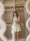 Spaghetti Straps A-Line Homecoming Dresses Sweet Lace Short Prom Dress HZ1024