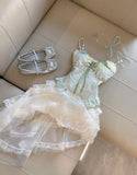 Spaghetti Straps A-Line Homecoming Dresses Sweet Lace Short Prom Dress HZ1024
