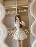 Spaghetti Straps Satin Lace Satin Short Prom Dresses Cute A-Line Two-Piece Homecoming Dress HZ1024