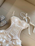 Spaghetti Straps Satin Lace Satin Short Prom Dresses Cute A-Line Two-Piece Homecoming Dress HZ1024