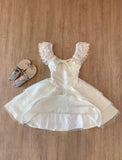 Lace Layered Homecoming Dress with Bow Tulle Retro Short Prom Dresses HZ1024