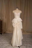 Tulle Lace Strapless Two-piece Evening Dress Simple Wedding Dress HZ1024