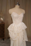 Tulle Lace Strapless Two-piece Evening Dress Simple Wedding Dress HZ1024