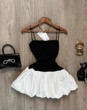 Hepburn style black strapless Party Dresses Sweet Short Homecoming Dress HZ1024
