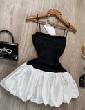 Hepburn style black strapless Party Dresses Sweet Short Homecoming Dress HZ1024