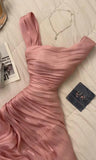 Pink A-Line Chiffon Party Dresses HZ1024