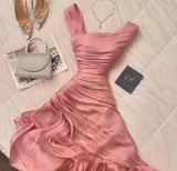 Pink A-Line Chiffon Party Dresses HZ1024