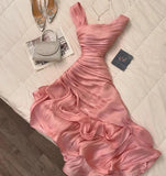Pink A-Line Chiffon Party Dresses HZ1024