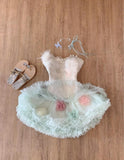 Tulle Strapless A-Line Short Party Dresses Lace Homecoming Dress HZ1024