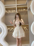 Satin A-line Homecoming Dress Lace Spaghetti Strap Short Prom Dress for Party HZ1024