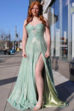 Green Strapless Sweetheart A-Line Party Dresses Gorgeous Evening Dresses HZ1024