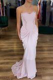 Strapless Chiffon Mermaid Long Evening Dress HZ1024