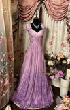 Purple Chiffon Applique Sweetheart A-Line Long Prom Dresses Formal Evening Gown HZ1024