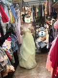 Yellow Chiffon Cocktail Party Dresses Halter Neck Sleeveless Guest Dresses HZ1024