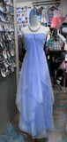Yellow Chiffon Cocktail Party Dresses Halter Neck Sleeveless Guest Dresses HZ1024