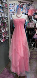 Yellow Chiffon Cocktail Party Dresses Halter Neck Sleeveless Guest Dresses HZ1024