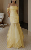 Off Shoulder Strapless Mermaid Long Evening Dress Gorgeous Party Dress HZ1024