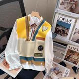 Style V-Neck Japanese Knitted Vest HZ1024