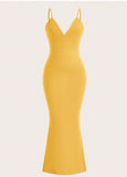 Spaghetti Strap Bodycon V Neck Party Dress HZ1024