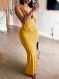 Spaghetti Strap Bodycon V Neck Party Dress HZ1024