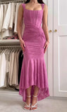 Fuchsia Mermaid Evening Dresses Elegant Scoop Lace Party Dress HZ1024