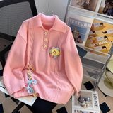 style polo collar sweet loose sweater HZ1024
