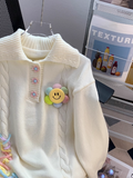 style polo collar sweet loose sweater HZ1024