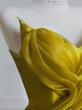 Yellow Satin Sweetheart Neck A-Line Sweet 16 Dress Gorgeous Formal Evening Gowns HZ1024