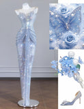 Rhinestone Spaghetti Strap Bodycon Evening Gowns Gorgeous Long Prom Dresses HZ1024