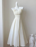 Off-White Spaghetti Strap Prom Dresses Fashion Bridesmaid Dress HZ1024