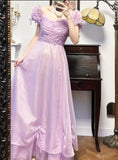 Retro V-neck Chiffon Birthday Party Dress Sweet 16 Dress HZ1024