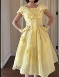 Yellow A-Line Fashion Dress HZ1024
