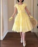 Yellow A-Line Fashion Dress HZ1024