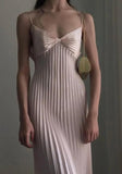 Champagne Spaghetti Straps Guest Dresses Sheath Pleated Chiffon Fashion Prom Dress with Backless HZ1024