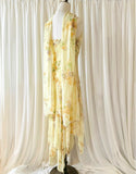 Yellow Beaded Chiffon Spaghetti Straps Sheath Prom Dresses HZ1024